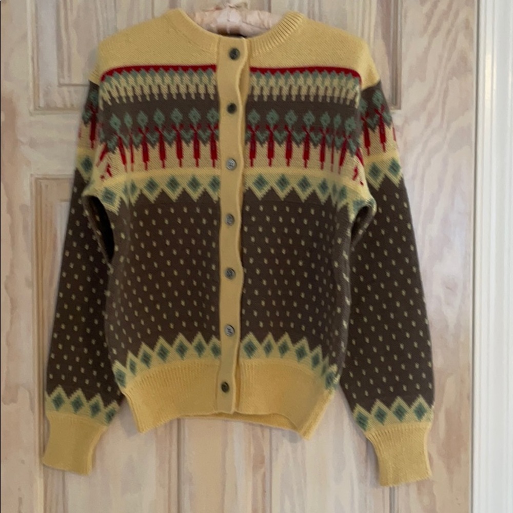 100% wool button down sweater